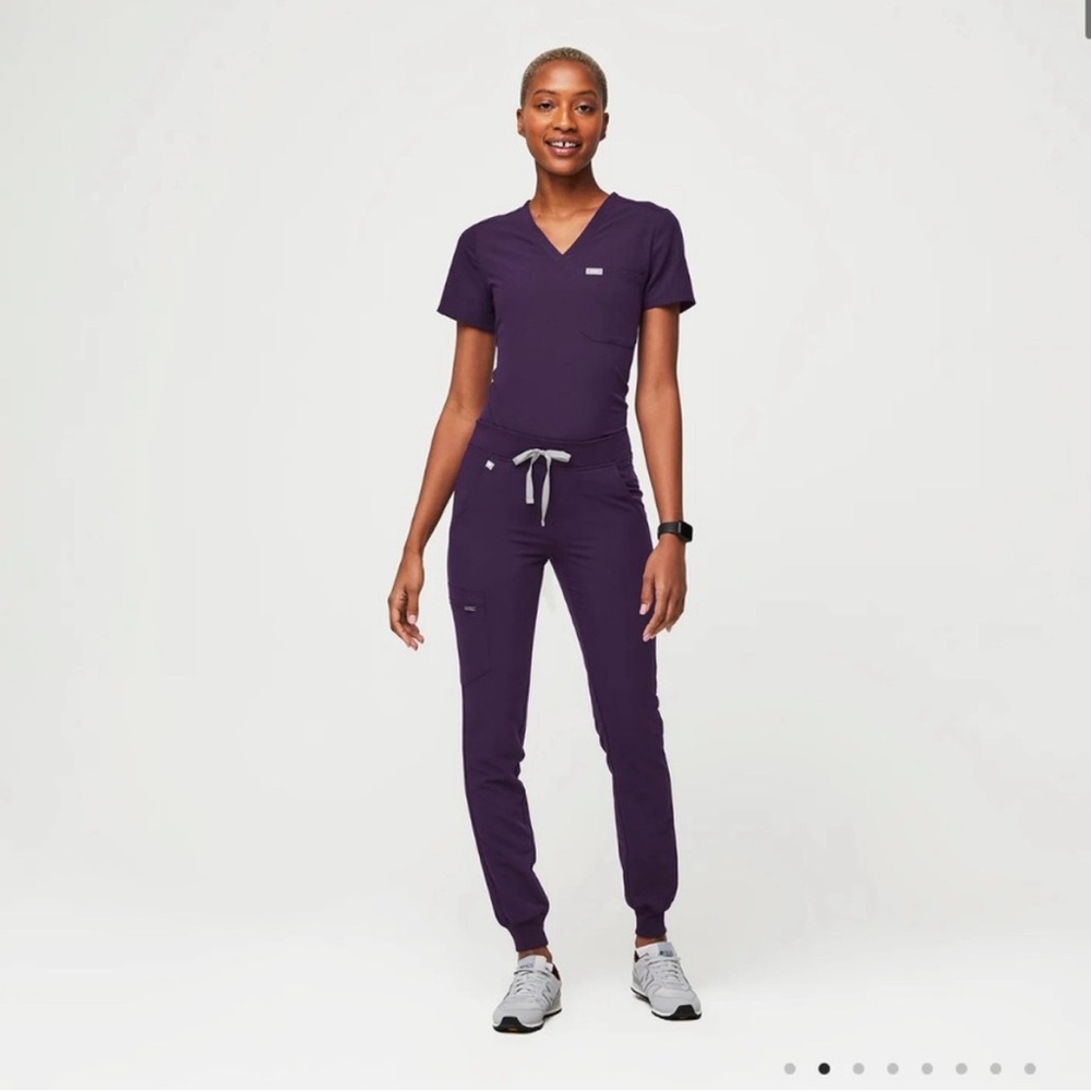 Figs Zamora Jogger Small Petite Scrub Pants Purple Shadow